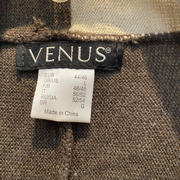 VENUS -- Cardigan, MultiColor/Earthtones Long Sleeve Patchwork w/Butterfly Hem - Picture 10 of 11